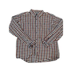 Patagonia Mens Cotton Long Sleeve Shirt Brown Blue Plaid Sz L
